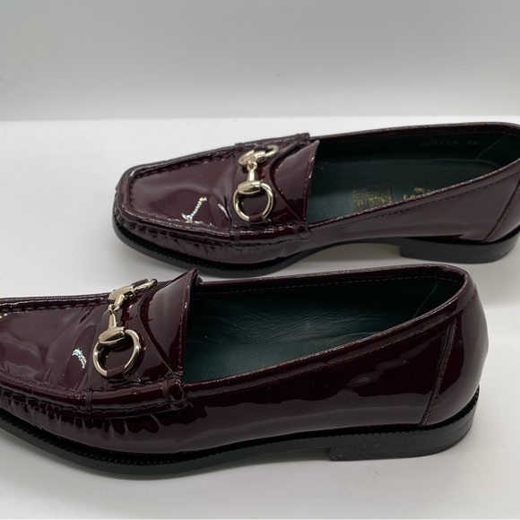 GUCCI Catherine horsebit loafers/moccasins Red/Bordeaux Sz 4/34 - Picture 5 of 8